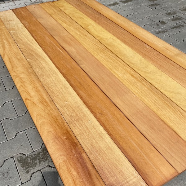 Garapa Glattkant 25x145 mm Terrassen-Bretter gehobelt & gerundet