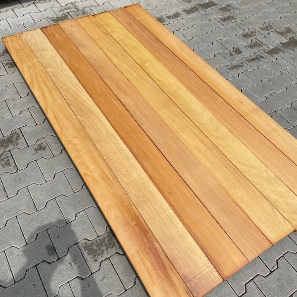 Garapa Glattkant 25x145 mm Terrassen-Bretter gehobelt & gerundet