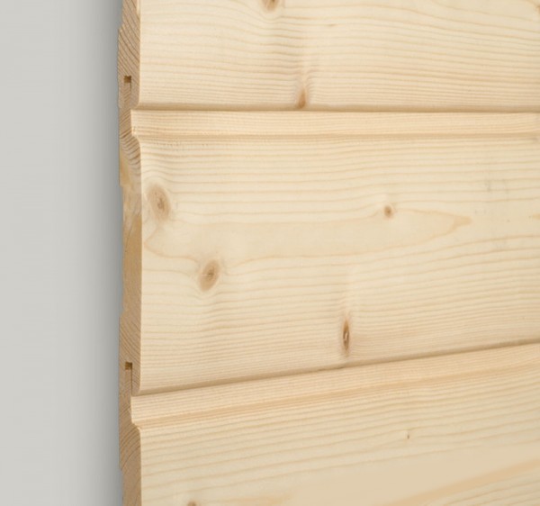 Nord. Fichte Rundprofil 19x146 mm Nut/Feder B-Sort