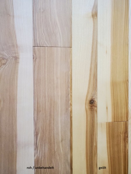 Massivholzdielen heim. Esche markant 14x170mm roh gefast