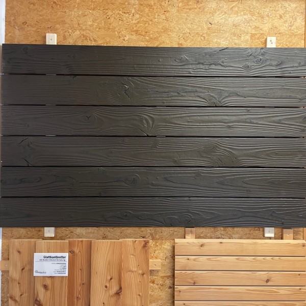 Douglasie Fassade 21x140 mm Carboset geflammt, gebürstet & lasiert Rhombus