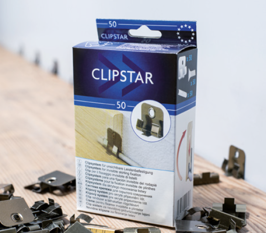 Klipse Clipstar für Sockelleisten inkl. Schrauben & Dübel - 50 St.