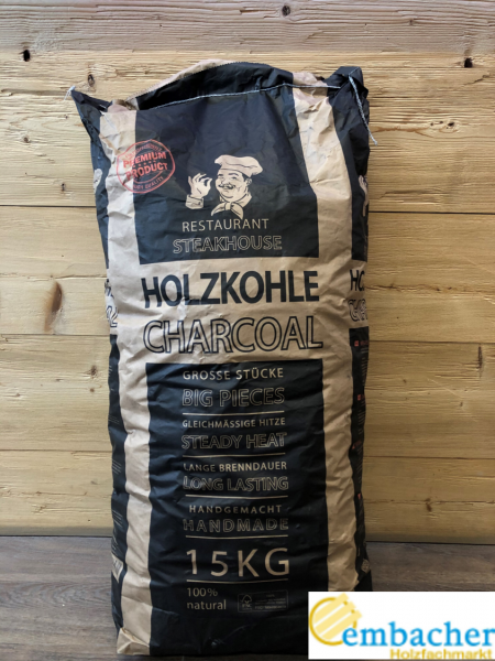 Grillkohle Holzkohle 15 kg Steakhouse große Stücke -Restaurant